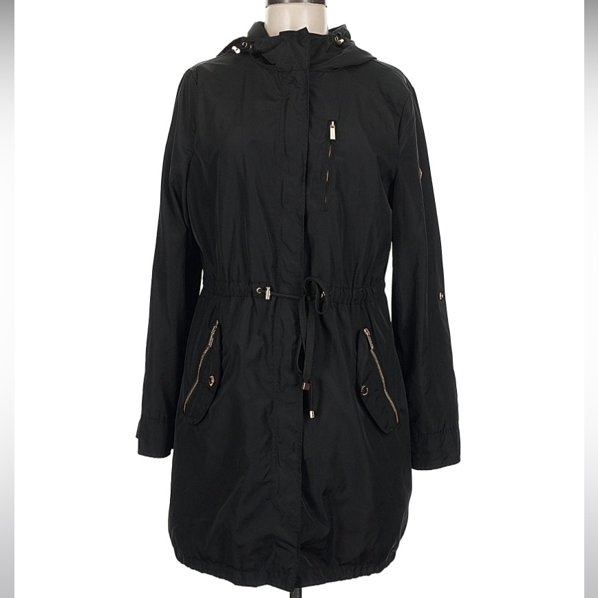 Michael Micheal Kors Black 3 Pocket Raincoat Woman’s Size X Small